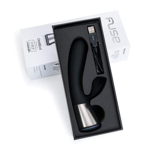 OhMiBod - Kiiroo Fuse Interactive Bluetooth Dual-Stim Rabbit Vibrator (Black) Rabbit Dildo (Vibration) Rechargeable 858135006394 CherryAffairs