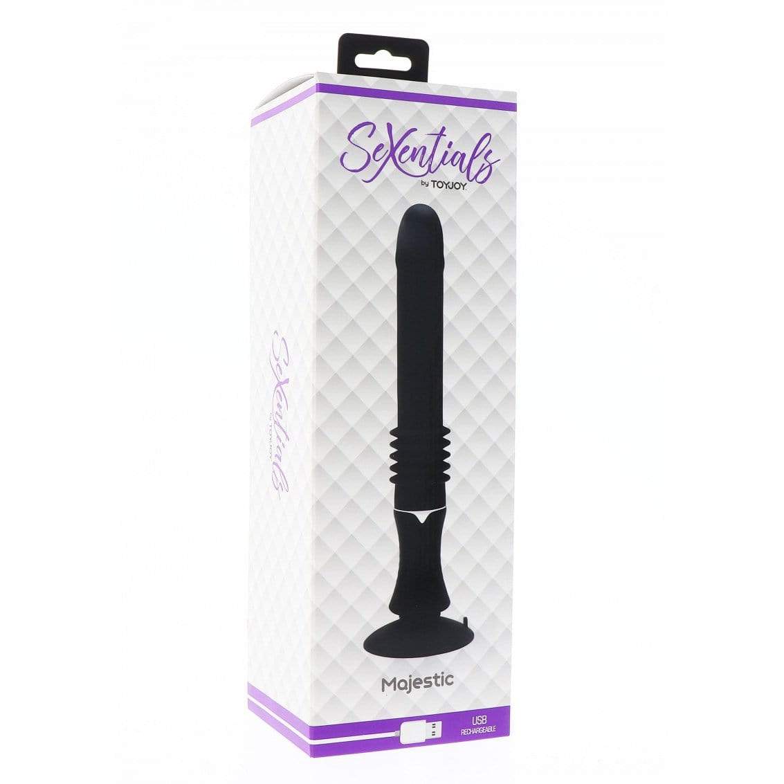 ToyJoy - Sexentials Majestic Thrusting Vibe Vibrator (Black) Non Realistic Dildo w/o suction cup (Vibration) Rechargeable 319991050 CherryAffairs