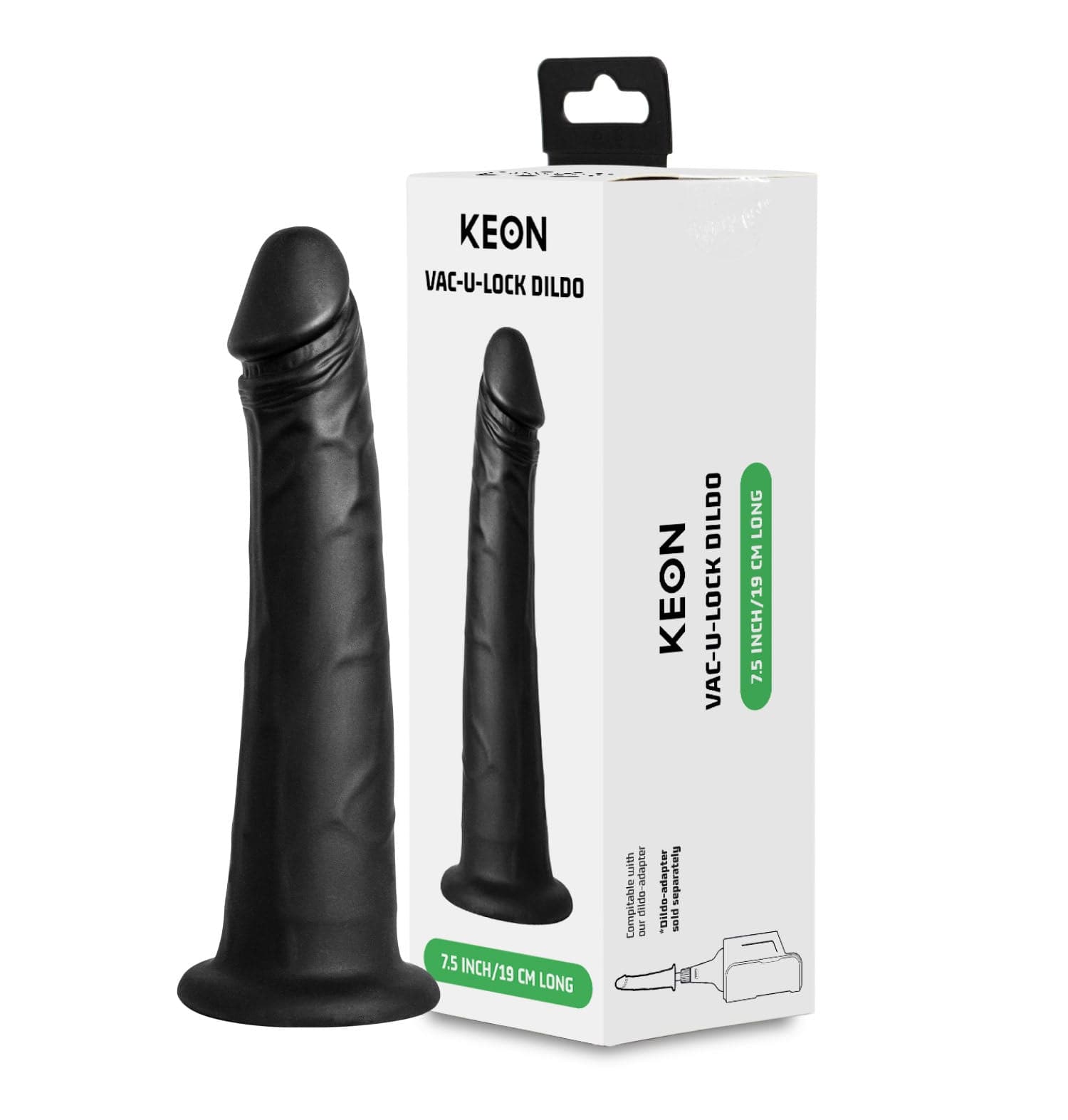 Kiiroo - Keon Vac U Lock Realistic Dildo 7.5" (Black) Realistic Dildo with suction cup (Non Vibration) 8720256722441 CherryAffairs