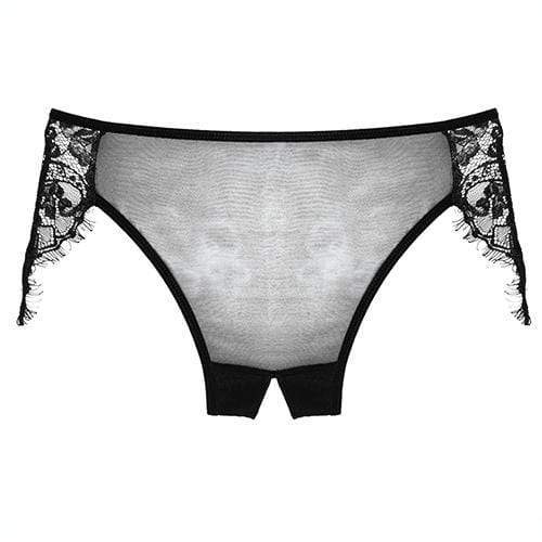 Allure Lingerie - Adore Lavish & Lace Crotchless Panty O/S (Black) Lingerie (Non Vibration)