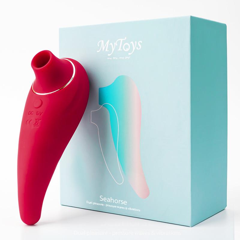 MyToys - Seahorse Dual G Spot Vibrator with Clitoral Air Stimulator (Red) Clit Massager (Vibration) Rechargeable 9504000162382 CherryAffairs