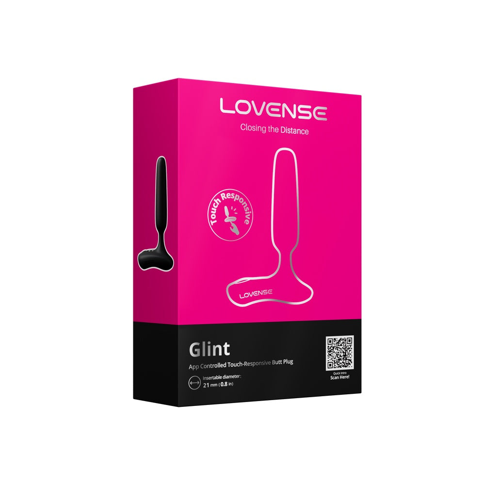 Lovense - Glint Nút Bịt Hậu Môn Điều Khiển Bằng Ứng Dụng, Phản Hồi Cảm Ứng (Đen)