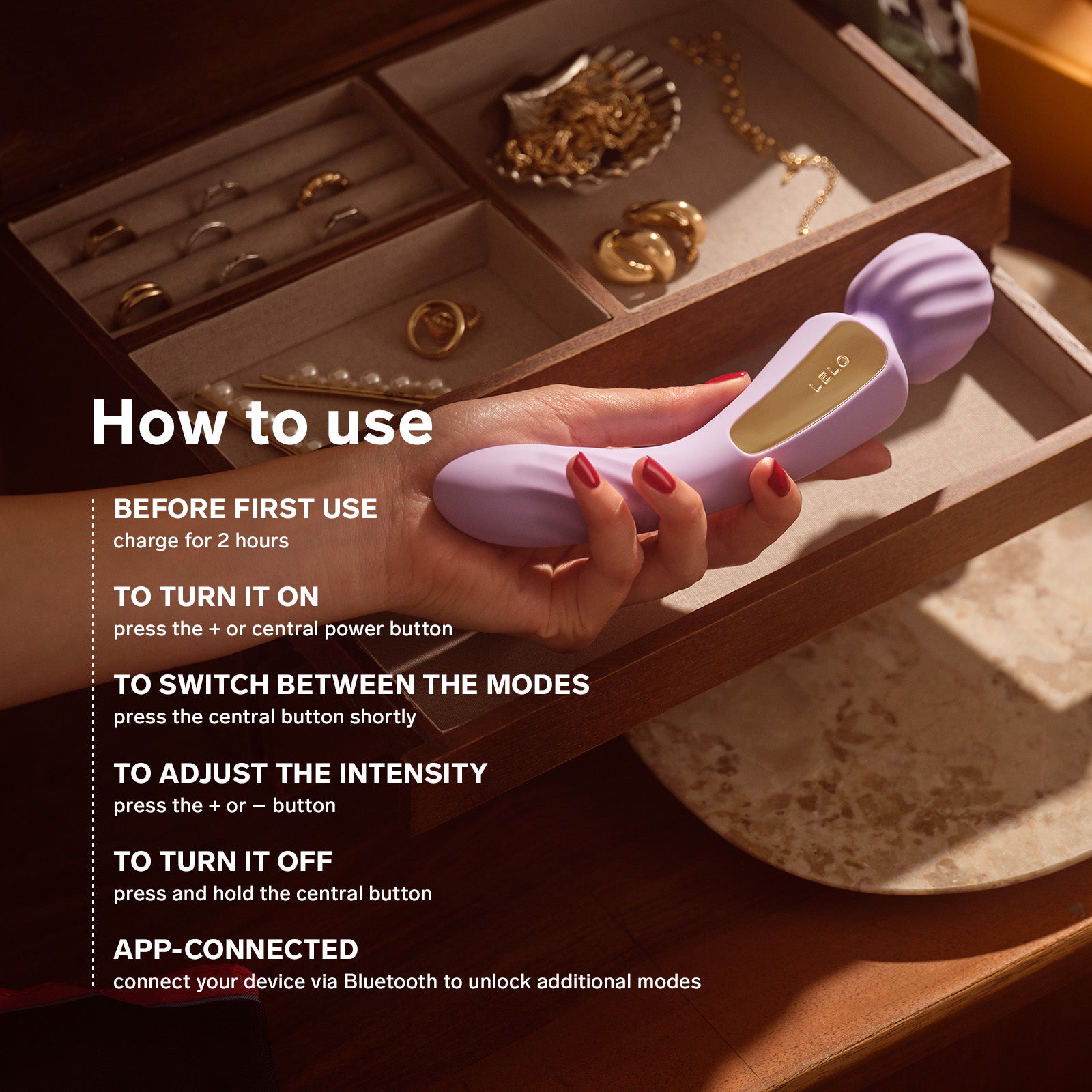 LELO - Switch App-Controlled Double Sided Wand Massager Vibrator