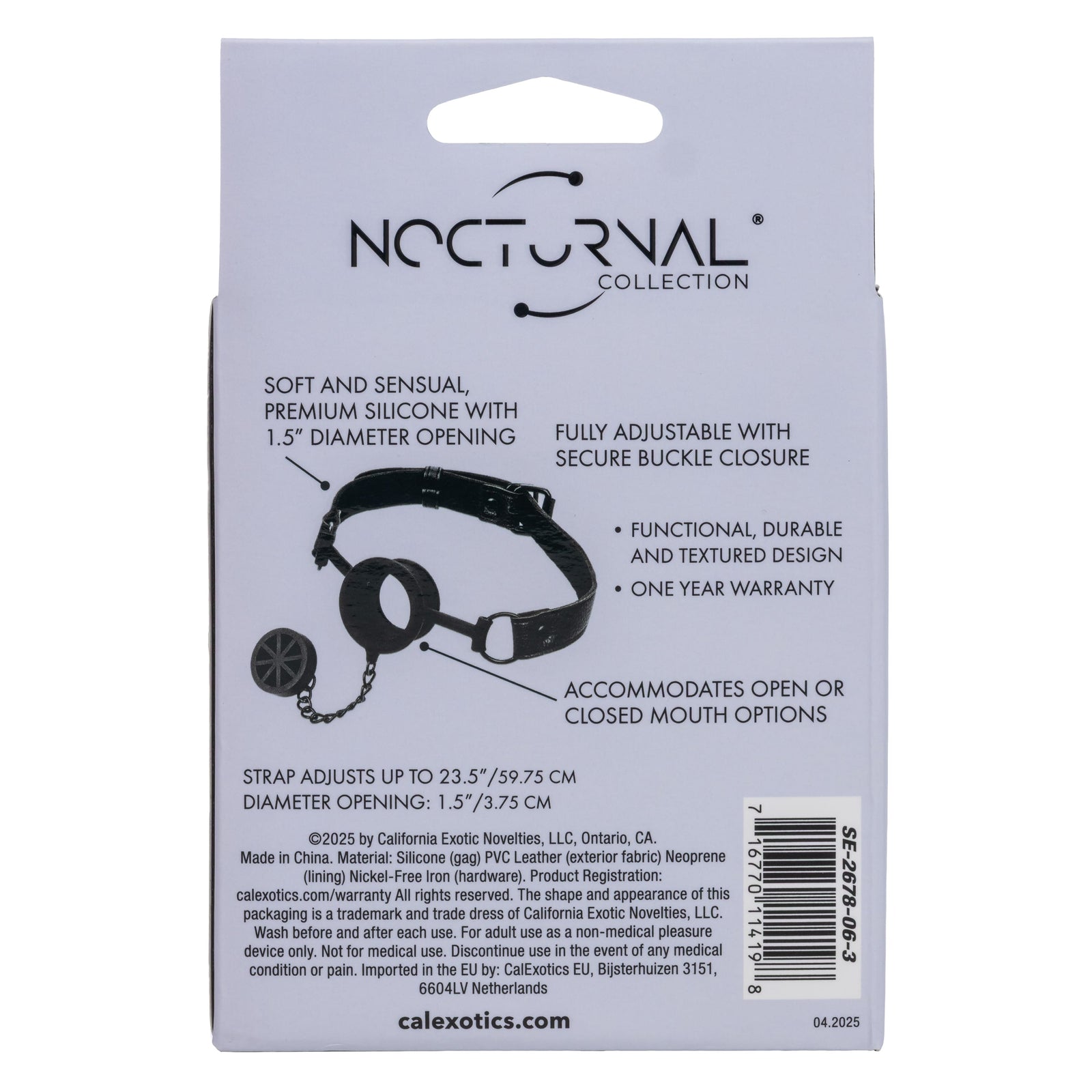 California Exotics - Nocturnal Collection Stopper Gag (Black) CE2137 CherryAffairs