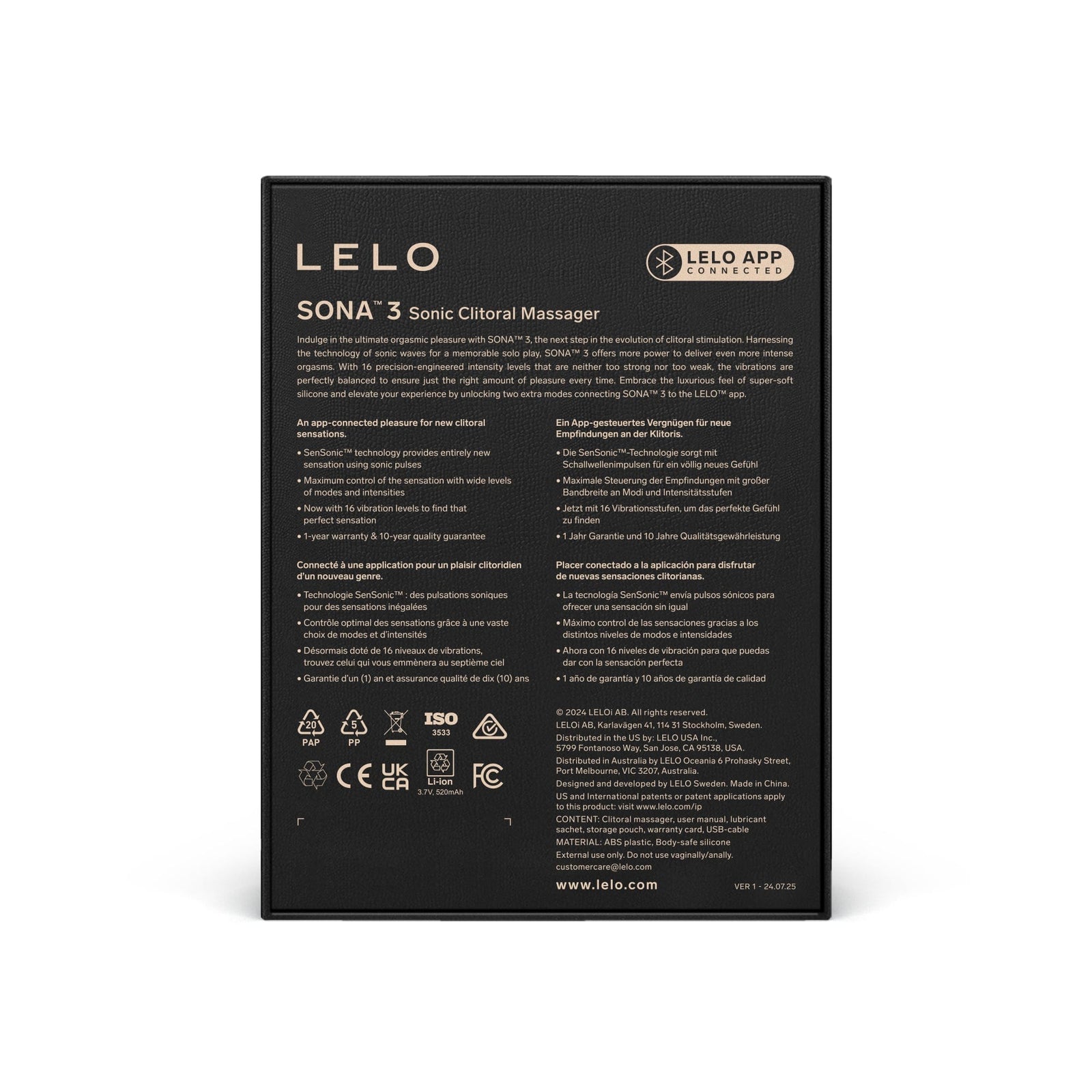 LELO - Sona 3 App-Controlled Sonic Clitoral Air Masaager CherryAffairs