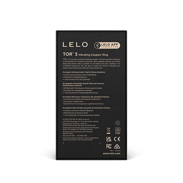 LELO - Tor 3 Vibrating Couple's Cock Ring Silicone Cock Ring (Vibration) Rechargeable CherryAffairs
