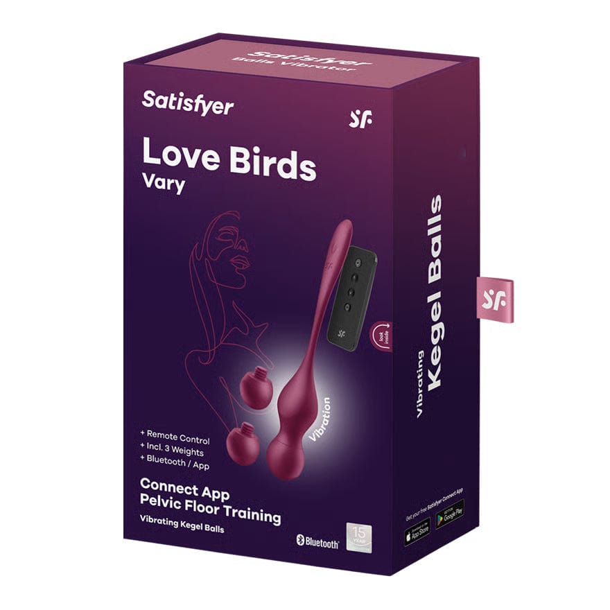 Satisfyer - Love Birds Vary App-Controlled Pelvic Training Kegel Balls (Berry) STF1306 Durio Asia Wholesale
