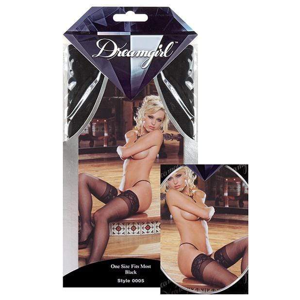 Dreamgirl - Stay Up Thigh Highs with Lace Top O/S (Black) Costumes 876802036550 CherryAffairs