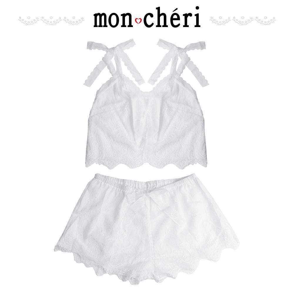 Enjoy Toys - Mon Cheri Room Wear Mor00025 2 Pc Chemise (White) Chemises 4580395733043 CherryAffairs