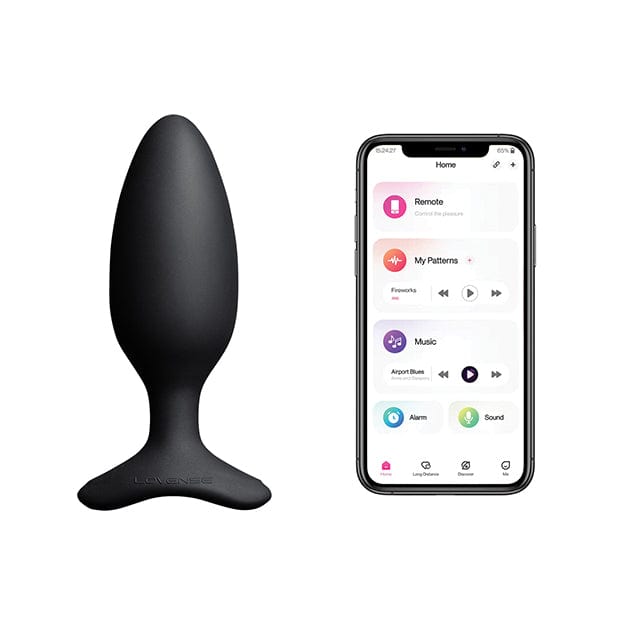 Lovense - Hush 2 App-Controlled Silicone Butt Plug 1.75" (Black) Anal Plug (Vibration) Rechargeable 728360599810 CherryAffairs