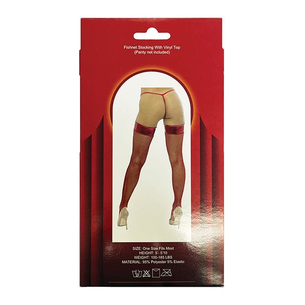 Popsi Lingerie - Vinyl Top Fishnet Stockings O/S (Red) Stockings 625962468 CherryAffairs