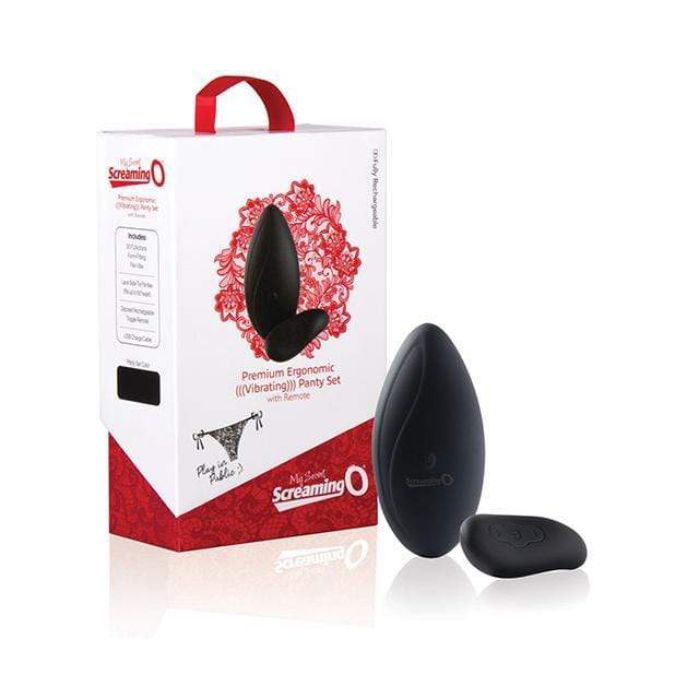 TheScreamingO - My Secret Premium Ergonomic Vibrating Remote Panty Set (Black) Panties Massager Remote Control (Vibration) Rechargeable 817483014222 CherryAffairs