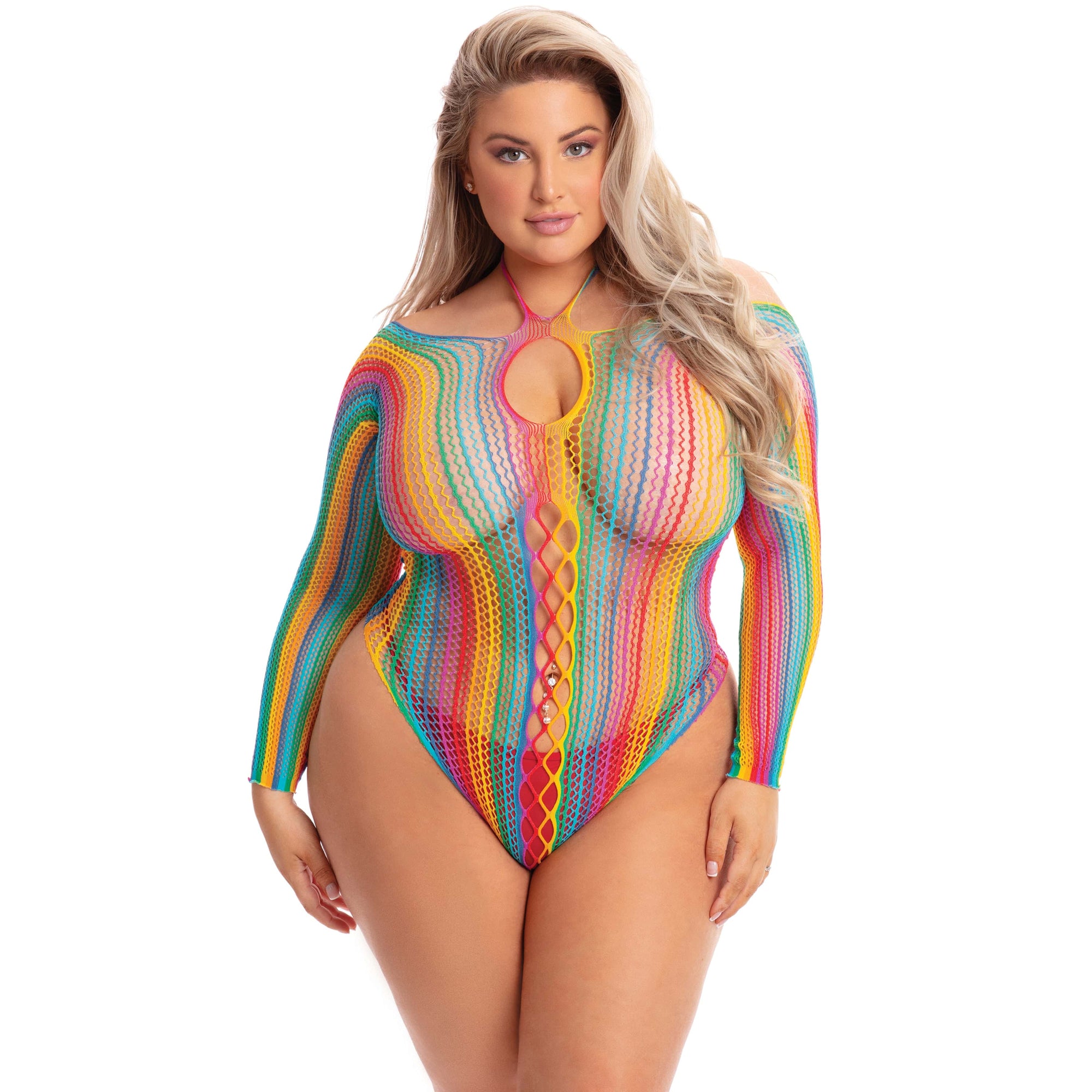 Pink Lipstick - More Color Long Sleeve Bodysuit Costume Queen (Multicolor) Bodysuits 017036483431 CherryAffairs