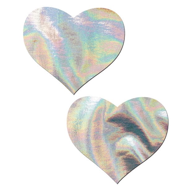 Pastease - Premium Hologram Heart Pasties Nipple Covers O/S (Silver) Nipple Covers 036663319463 CherryAffairs