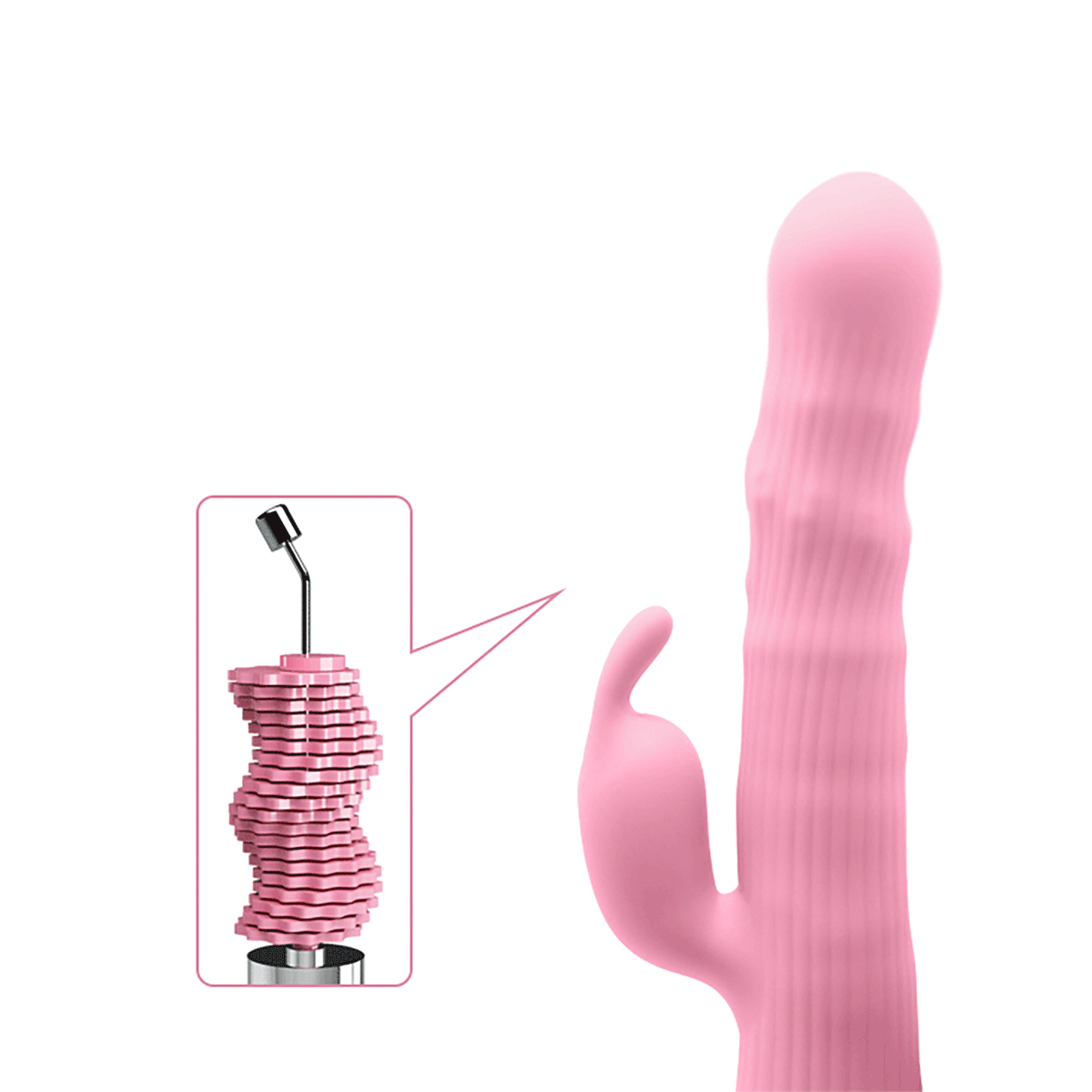 Pretty Love - Julian Vibrating Rotating Rabbit Vibrator (Pink) - Pink - Rabbit Dildo (Vibration) Rechargeable