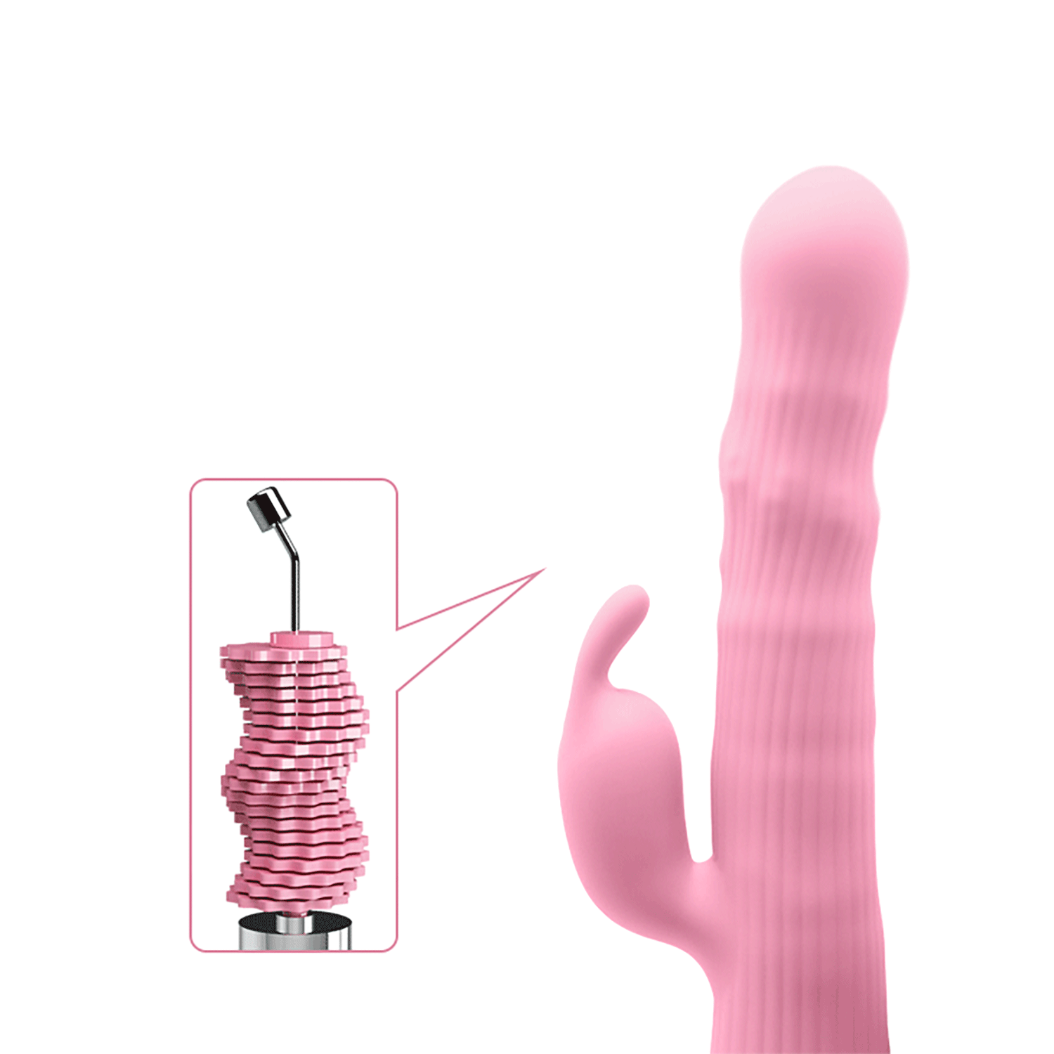 Pretty Love - Julian Vibrating Rotating Rabbit Vibrator (Pink) - Pink - Rabbit Dildo (Vibration) Rechargeable