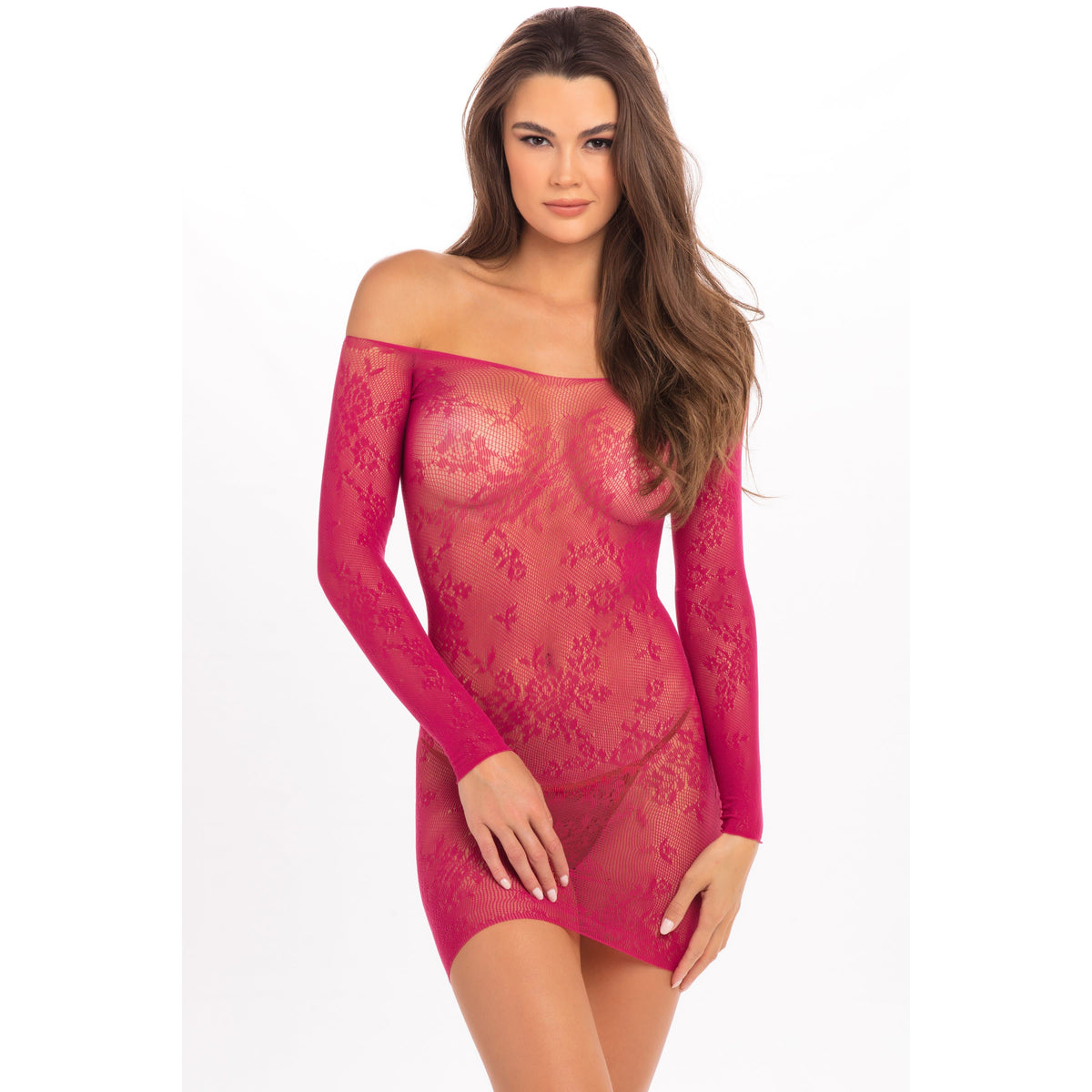 Rene Rofe - Open Season Off Shoulder Dress Costume M/L (Pink) Costumes 017036634918 CherryAffairs