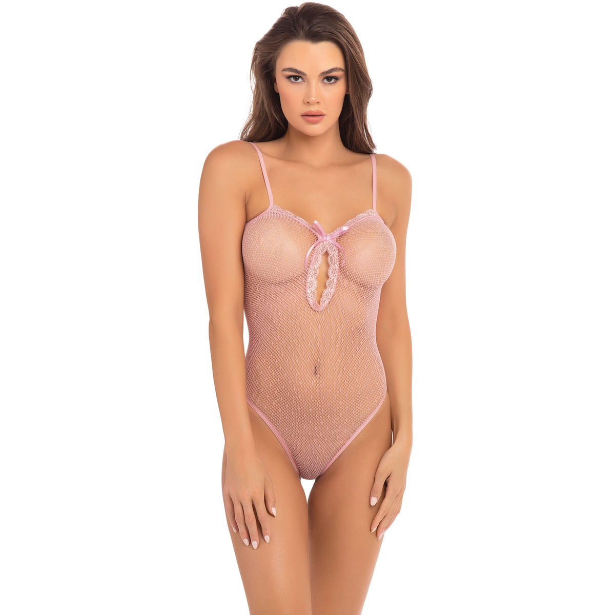 Rene Rofe - Undone See Through Bodysuit Costume OS (Pink) - Pink / One Size - Bodysuits