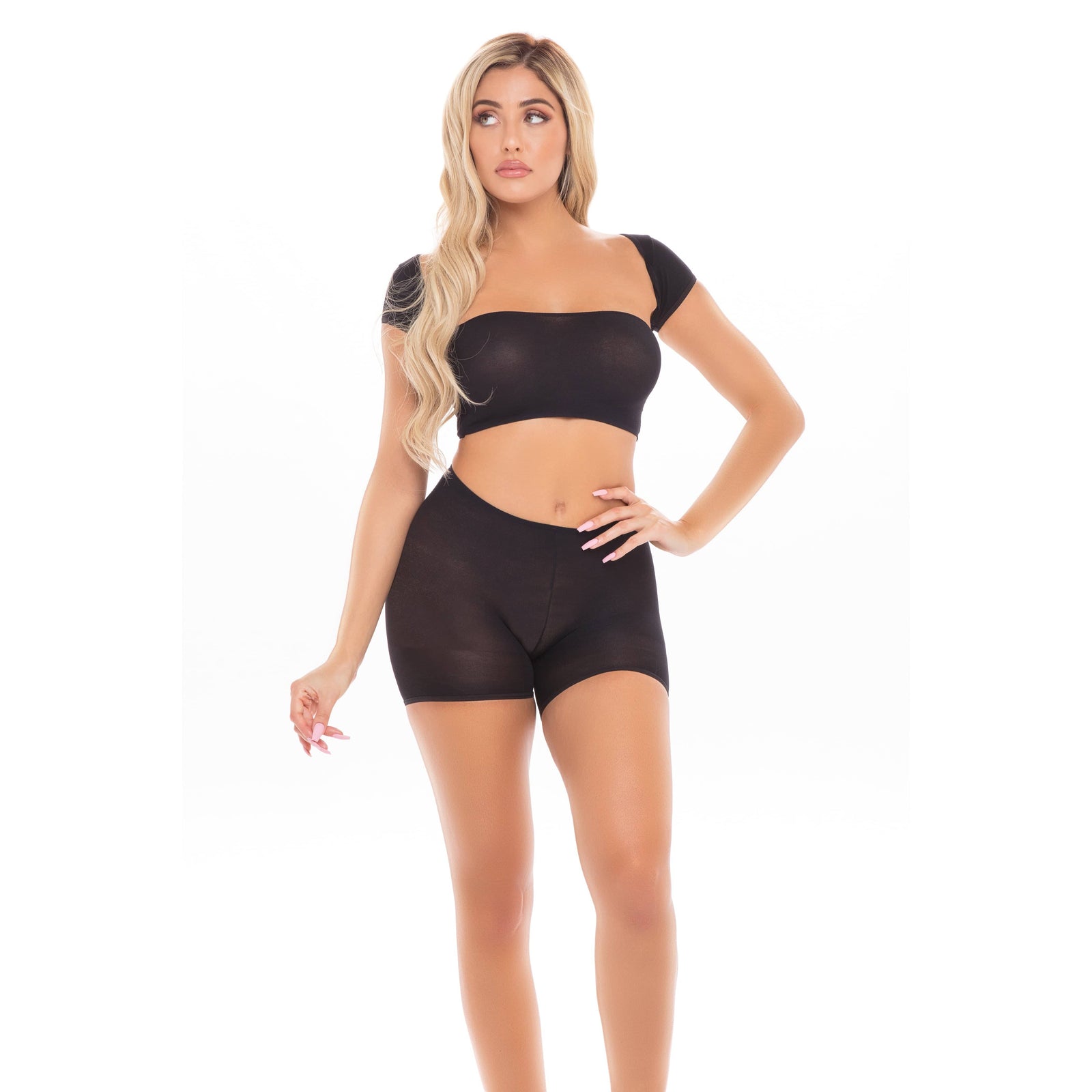 Pink Lipstick - On Your Mind 3Pc Short Costume Set O/S (Black) Costumes 0196018134308 CherryAffairs