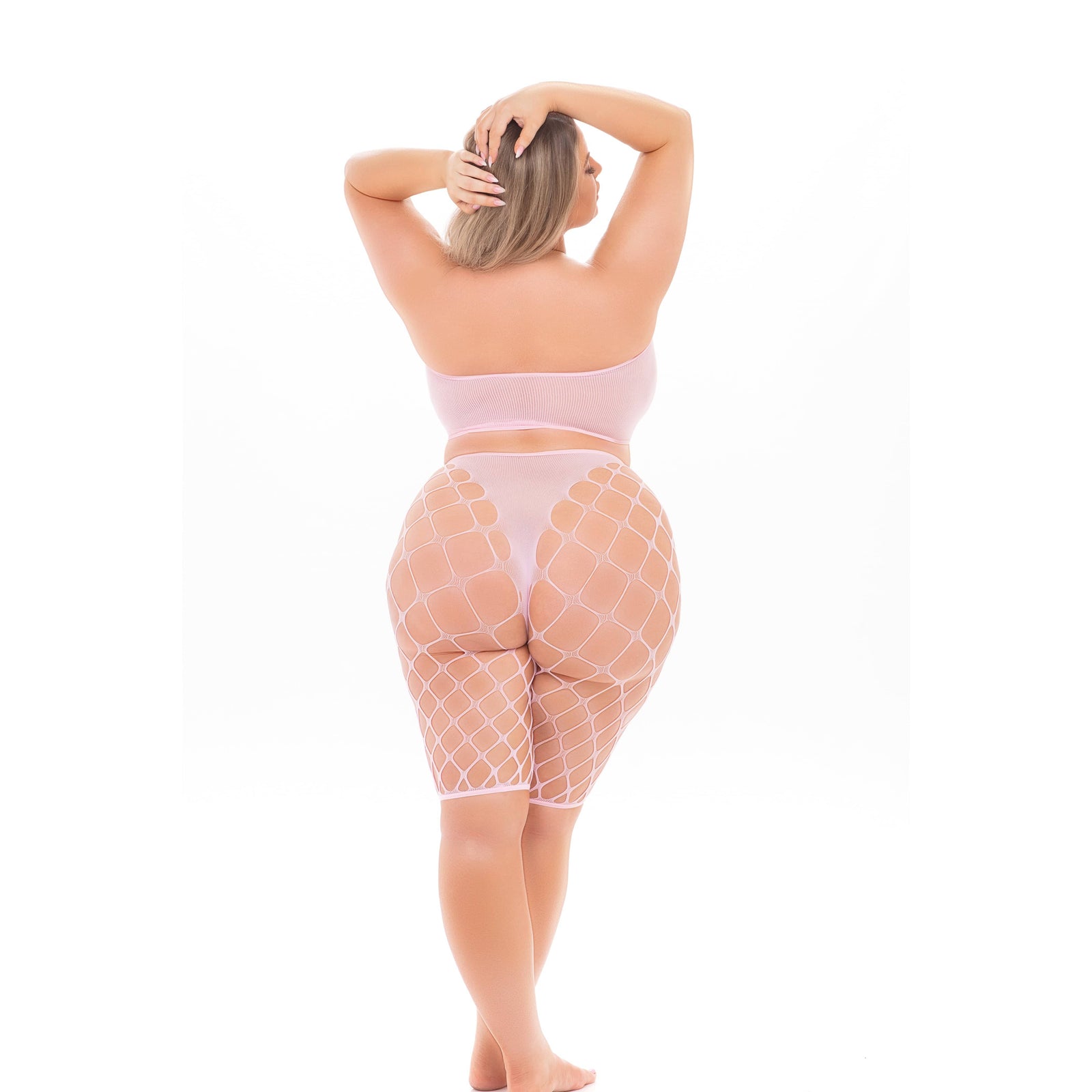 Pink Lipstick - Empress 2Pc Bike Short Lingerie Set Queen (Pink) Lingerie Set 0196018290851 CherryAffairs