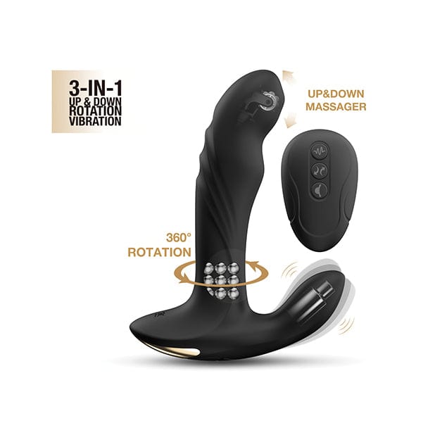 Dorcel - P Joy Double Action Rotating Prostate Massager (Black) Prostate Massager (Vibration) Rechargeable 622628300 CherryAffairs