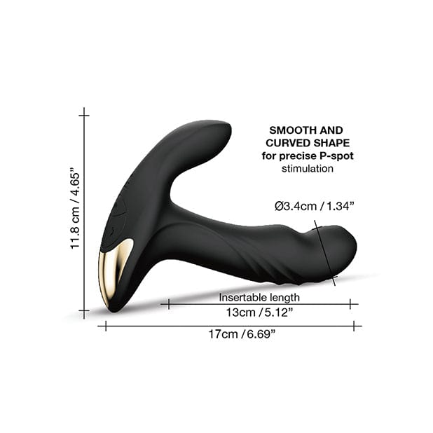 Dorcel - P Joy Double Action Rotating Prostate Massager (Black) Prostate Massager (Vibration) Rechargeable 622628300 CherryAffairs