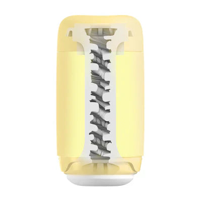 Tenga - Puffy Stroker Masturbator Custard Yellow - Masturbator Soft Stroker (Non Vibration)