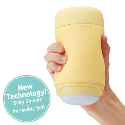 Tenga - Puffy Stroker Masturbator Custard Yellow - Masturbator Soft Stroker (Non Vibration)