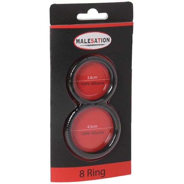 Malesation - Figure 8 Cock Ring (Black) Silicone Cock Ring (Non Vibration) 4041937315153 CherryAffairs