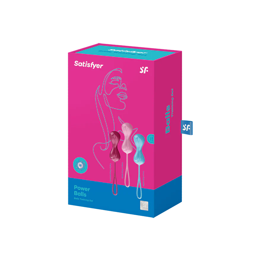 Satisfyer - Power Balls 3 Pieces Kegel Training Set Double (Multi Colour) - Multi Colour - Kegel Balls (Non Vibration)