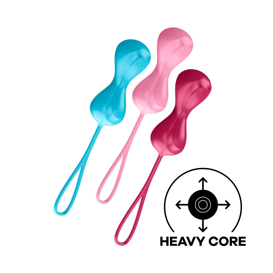 Satisfyer - Power Balls 3 Pieces Kegel Training Set Double (Multi Colour) - Multi Colour - Kegel Balls (Non Vibration)