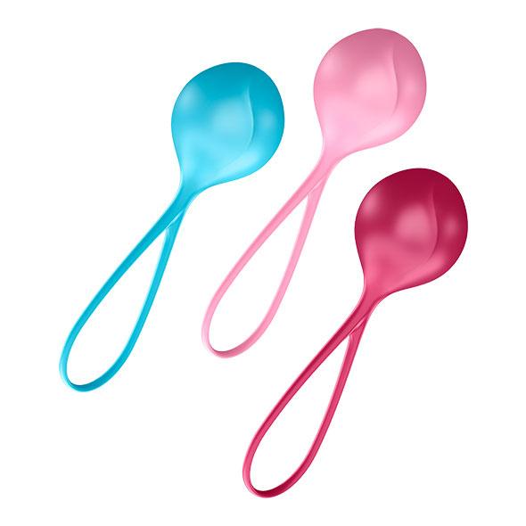 Satisfyer - Balls 3 Pieces Kegel Training Set Single (Multi Colour) - Multi Colour - Kegel Balls (Non Vibration)