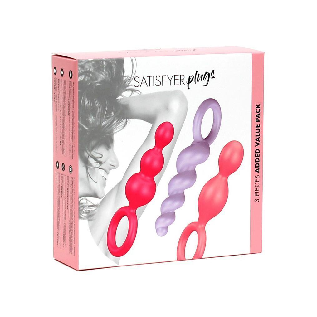 Satisfyer - 3 Pieces Anal Plugs (Multi Colour) Anal Beads (Non Vibration) Singapore