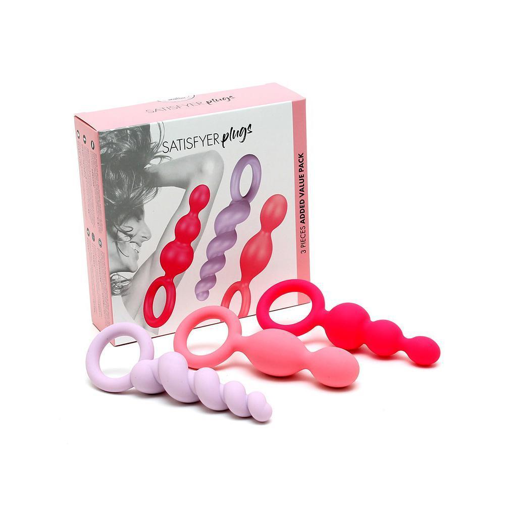 Satisfyer - 3 Pieces Anal Plugs (Multi Colour) Anal Beads (Non Vibration) Singapore