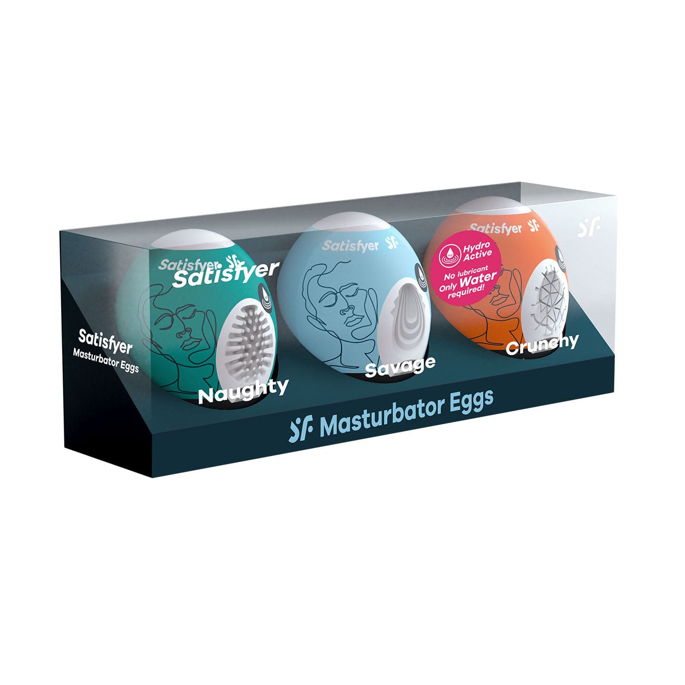 Satisfyer - Naughty Savage Crunchy Masturbator Eggs Set (Multi Colour) Masturbator Egg (Non Vibration) 575371762 CherryAffairs