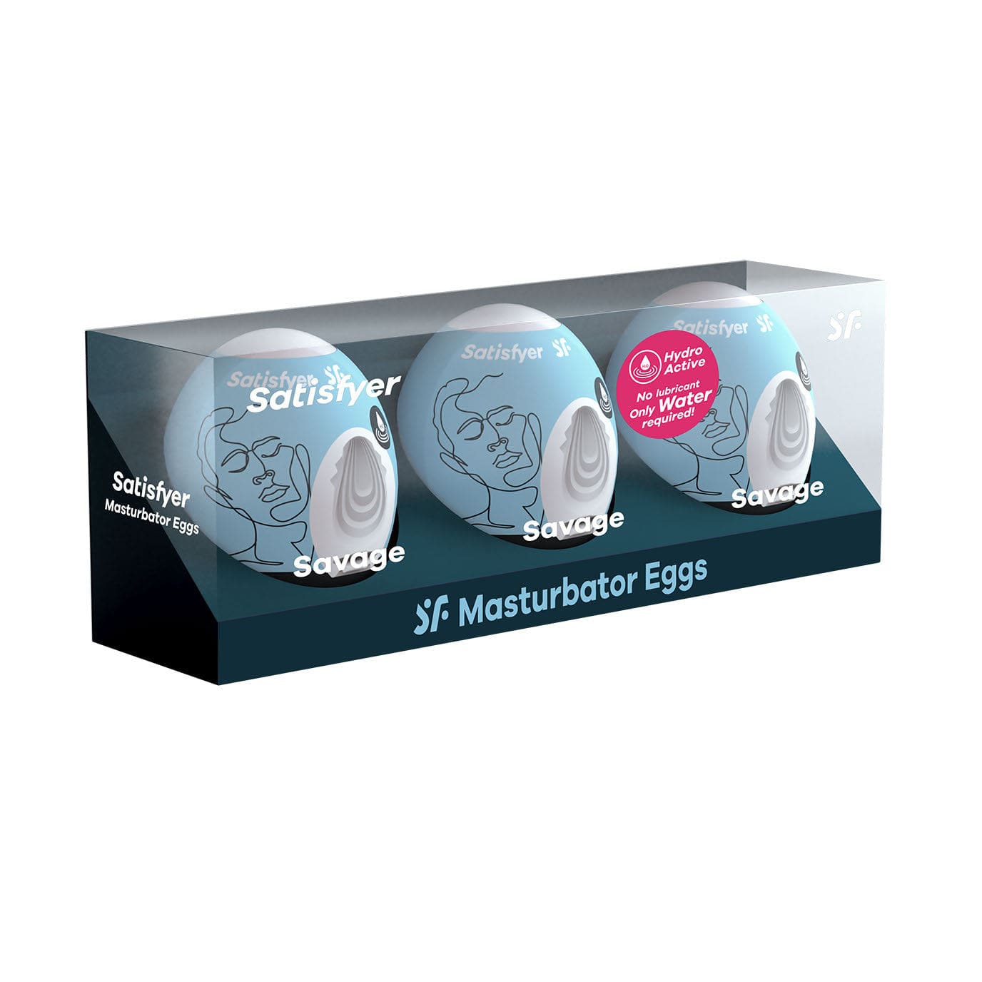 Satisfyer - 3 Savage Masturbator Eggs Set (Blue) Masturbator Egg (Non Vibration) 575414836 CherryAffairs