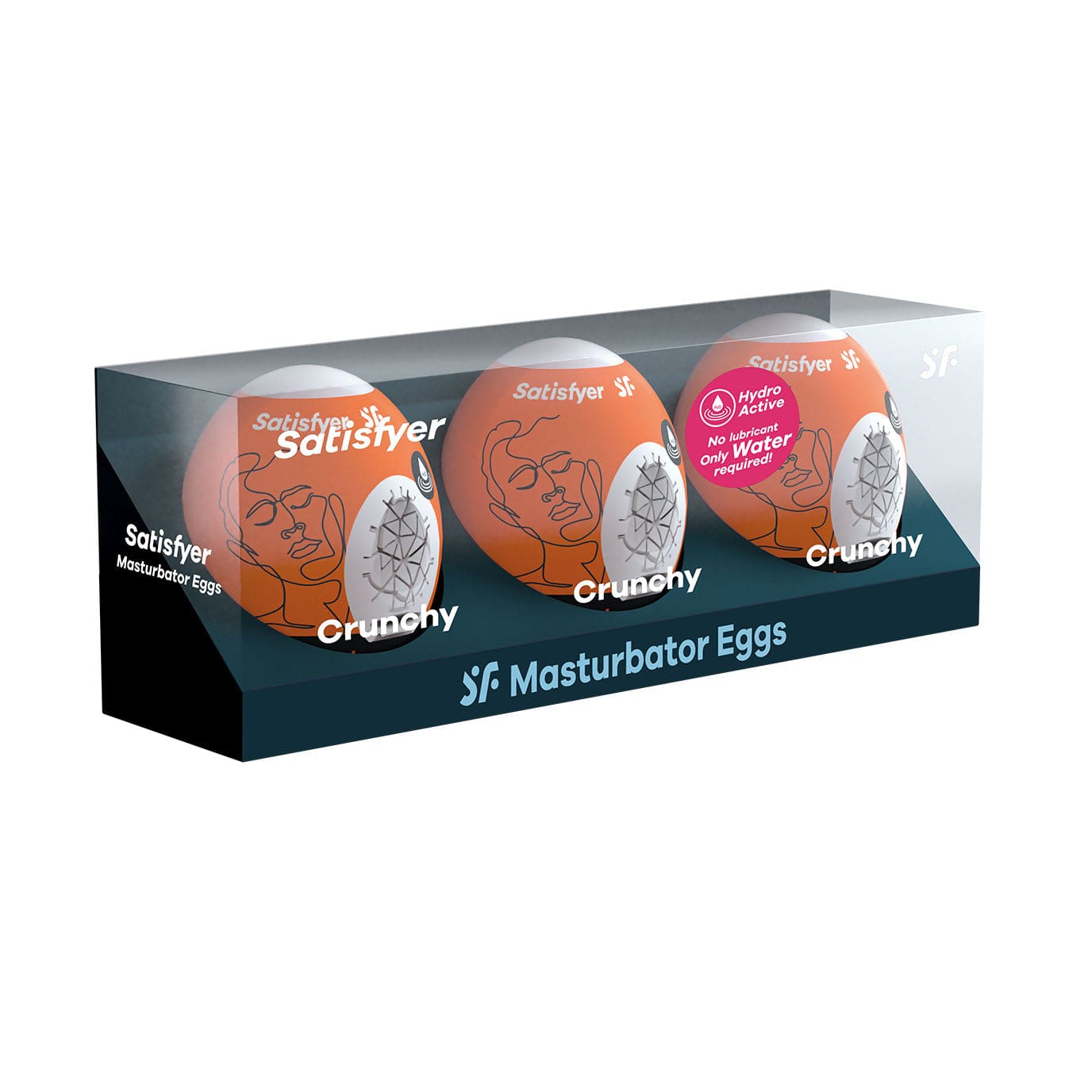 Satisfyer - 3 Crunchy Masturbator Eggs Set (Orange) Masturbator Egg (Non Vibration) 575414716 CherryAffairs