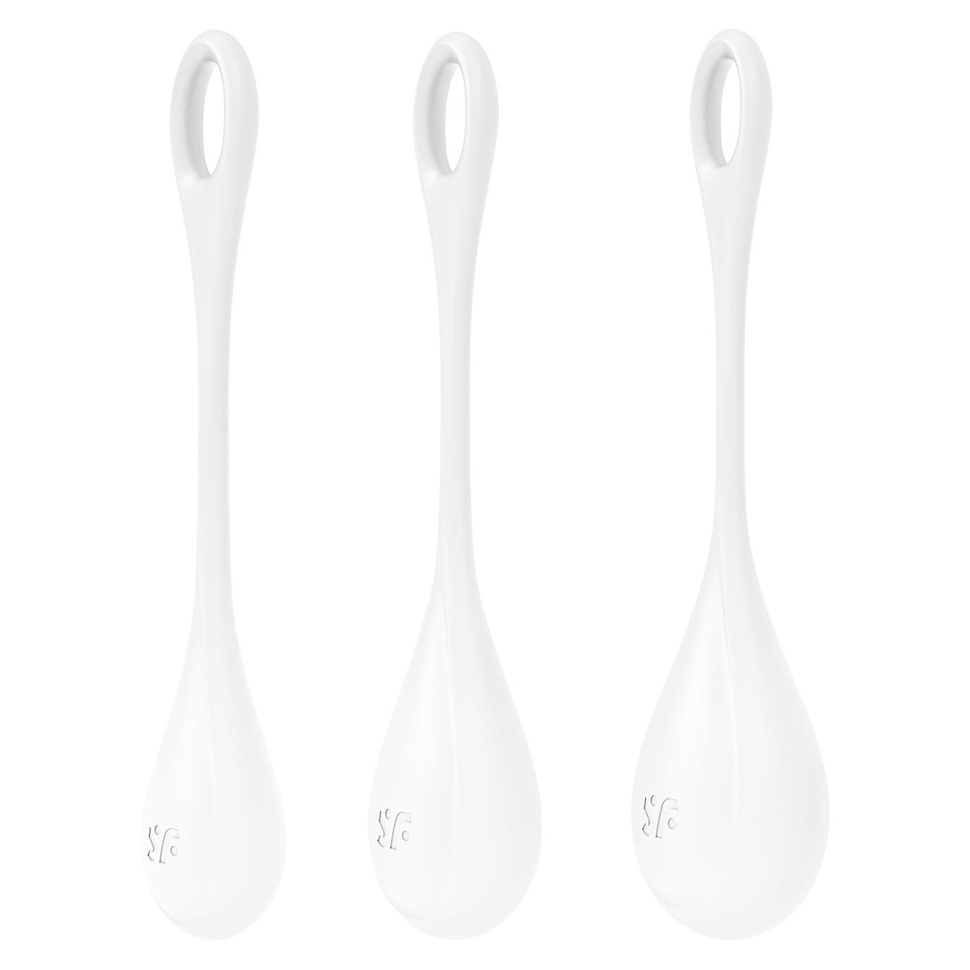 Satisfyer - Yoni Power 1 Silicone Kegel Balls Training Set (White) Kegel Balls (Non Vibration) 4049369043835 CherryAffairs