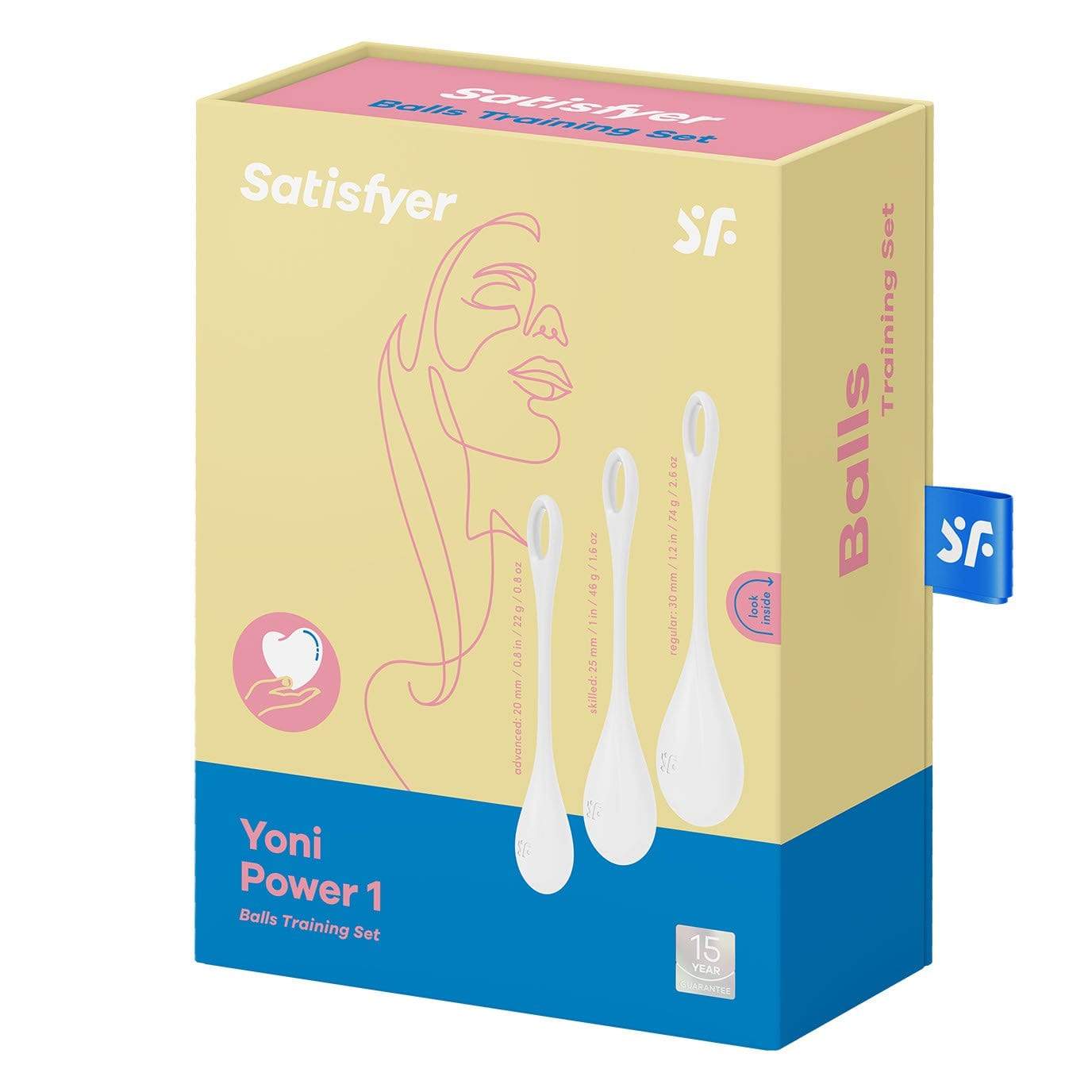 Satisfyer - Yoni Power 1 Silicone Kegel Balls Training Set (White) Kegel Balls (Non Vibration) 4049369043835 CherryAffairs