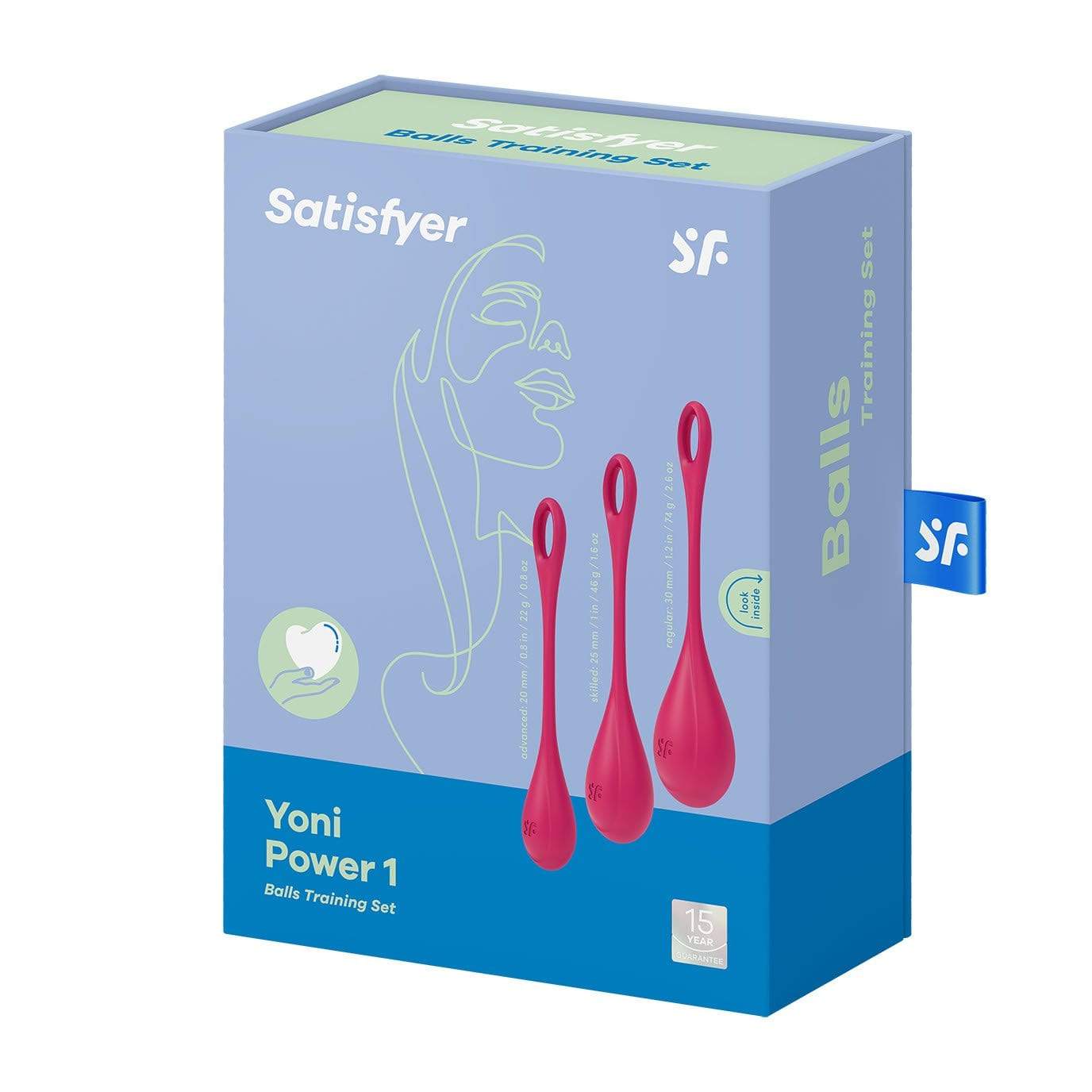 Satisfyer - Yoni Power 1 Silicone Kegel Balls Training Set (Red) Kegel Balls (Non Vibration) 4049369043842 CherryAffairs