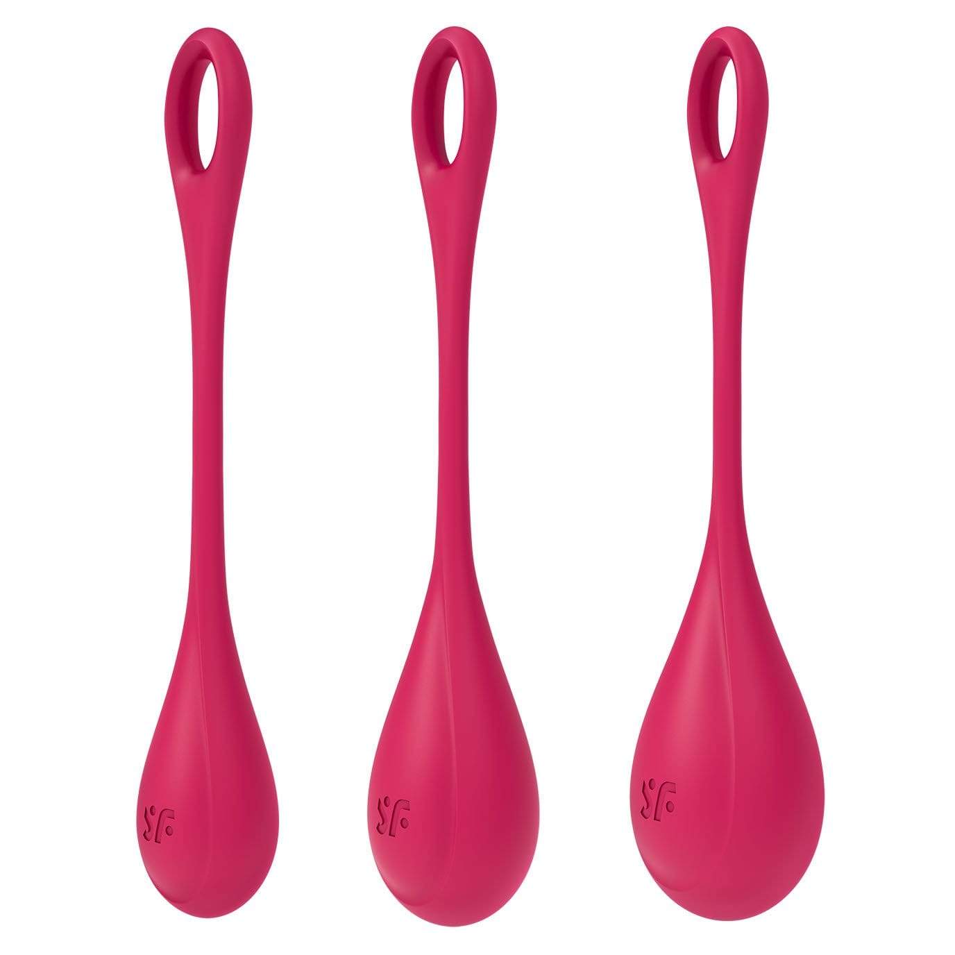 Satisfyer - Yoni Power 1 Silicone Kegel Balls Training Set (Red) Kegel Balls (Non Vibration) 4049369043842 CherryAffairs