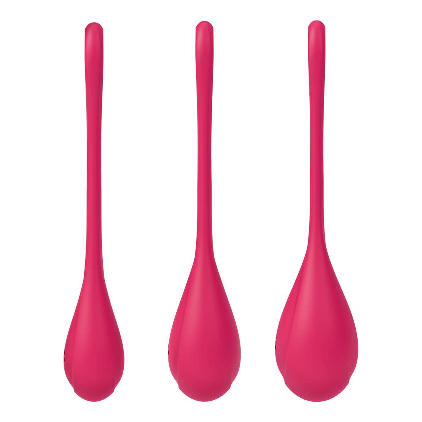 Satisfyer - Yoni Power 1 Silicone Kegel Balls Training Set (Red) Kegel Balls (Non Vibration) 4049369043842 CherryAffairs