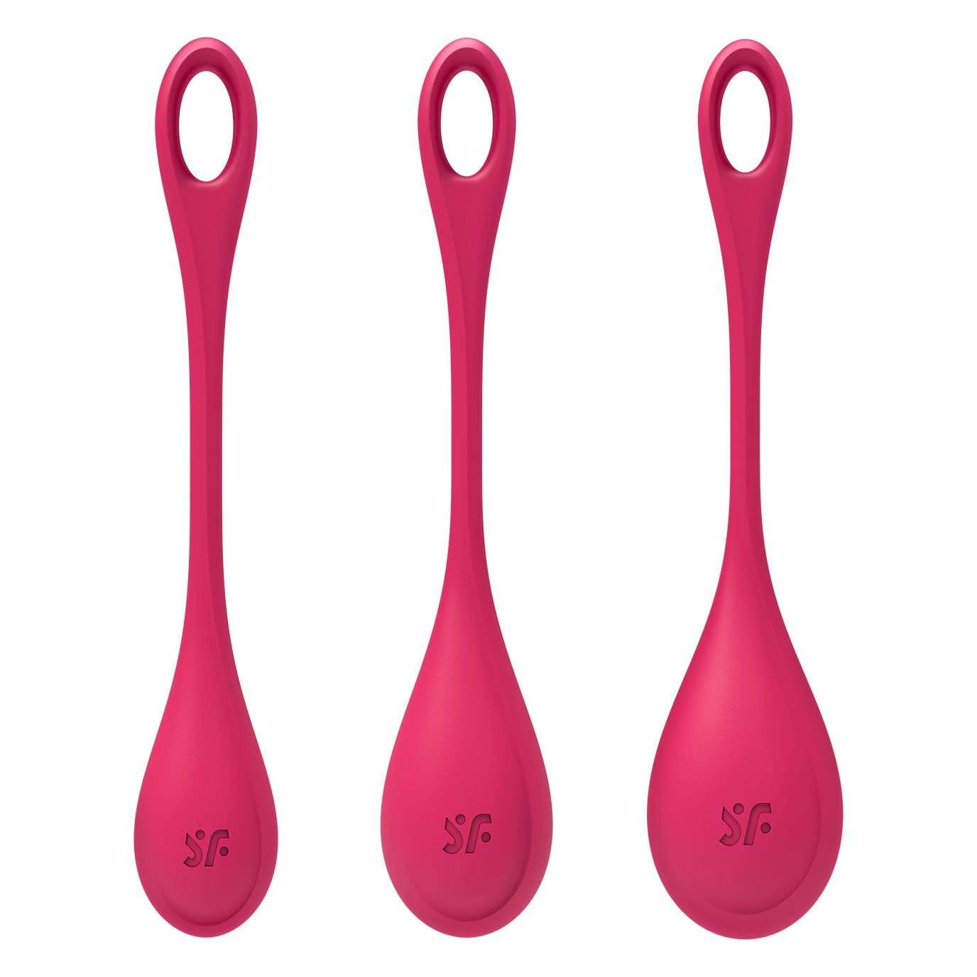 Satisfyer - Yoni Power 1 Silicone Kegel Balls Training Set (Red) Kegel Balls (Non Vibration) 4049369043842 CherryAffairs
