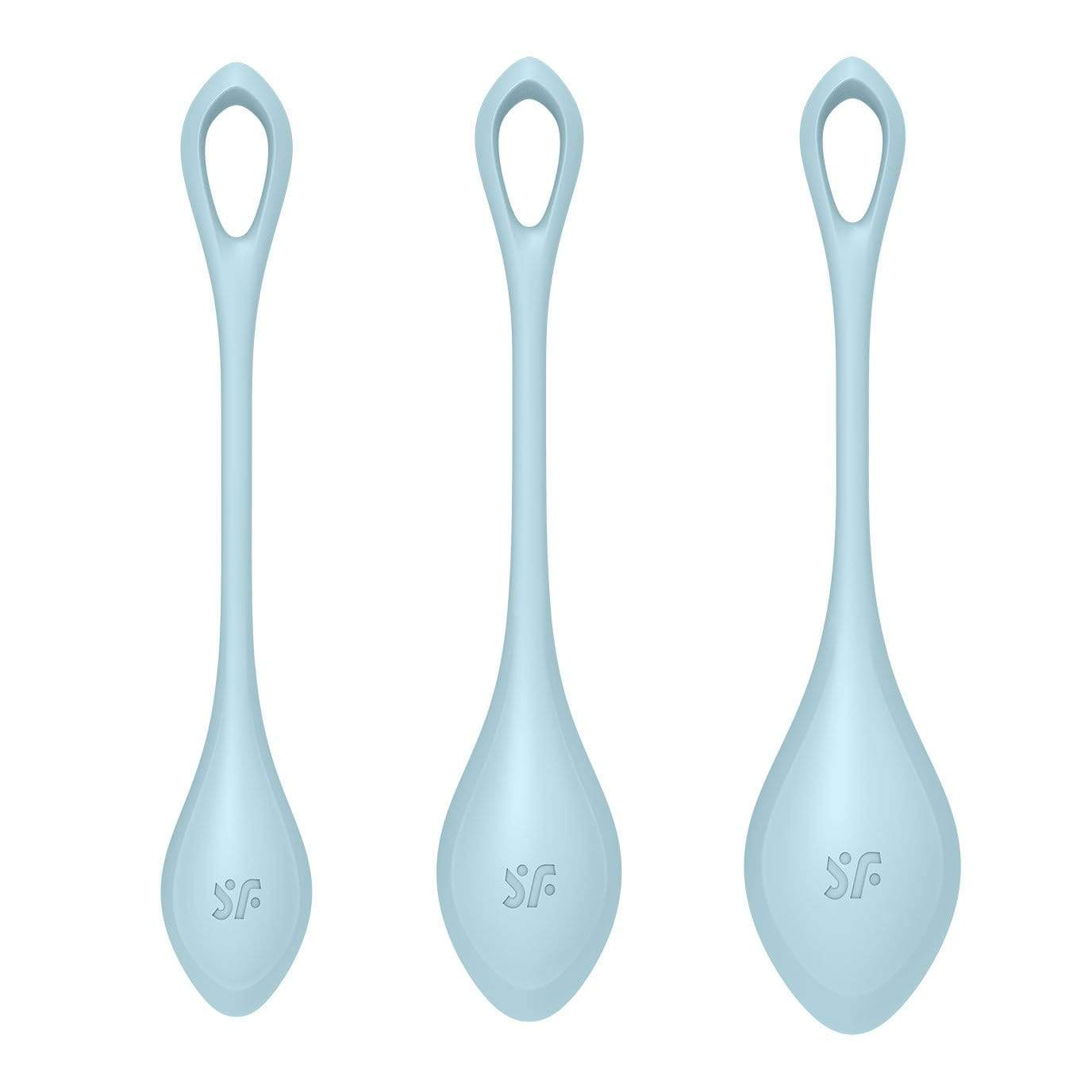Satisfyer - Yoni Power 2 Silicone Kegel Balls Training Set (Light Blue) Kegel Balls (Non Vibration) 4049369043859 CherryAffairs