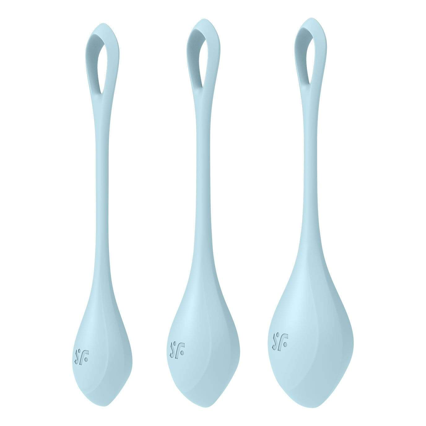 Satisfyer - Yoni Power 2 Silicone Kegel Balls Training Set (Light Blue) Kegel Balls (Non Vibration) 4049369043859 CherryAffairs