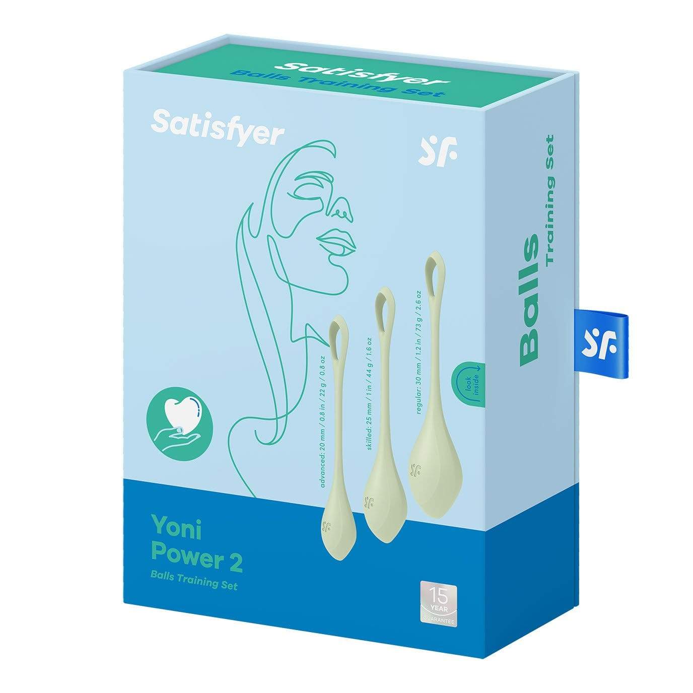 Satisfyer - Yoni Power 2 Silicone Kegel Balls Training Set (Light Green) Kegel Balls (Non Vibration) 4049369043866 CherryAffairs
