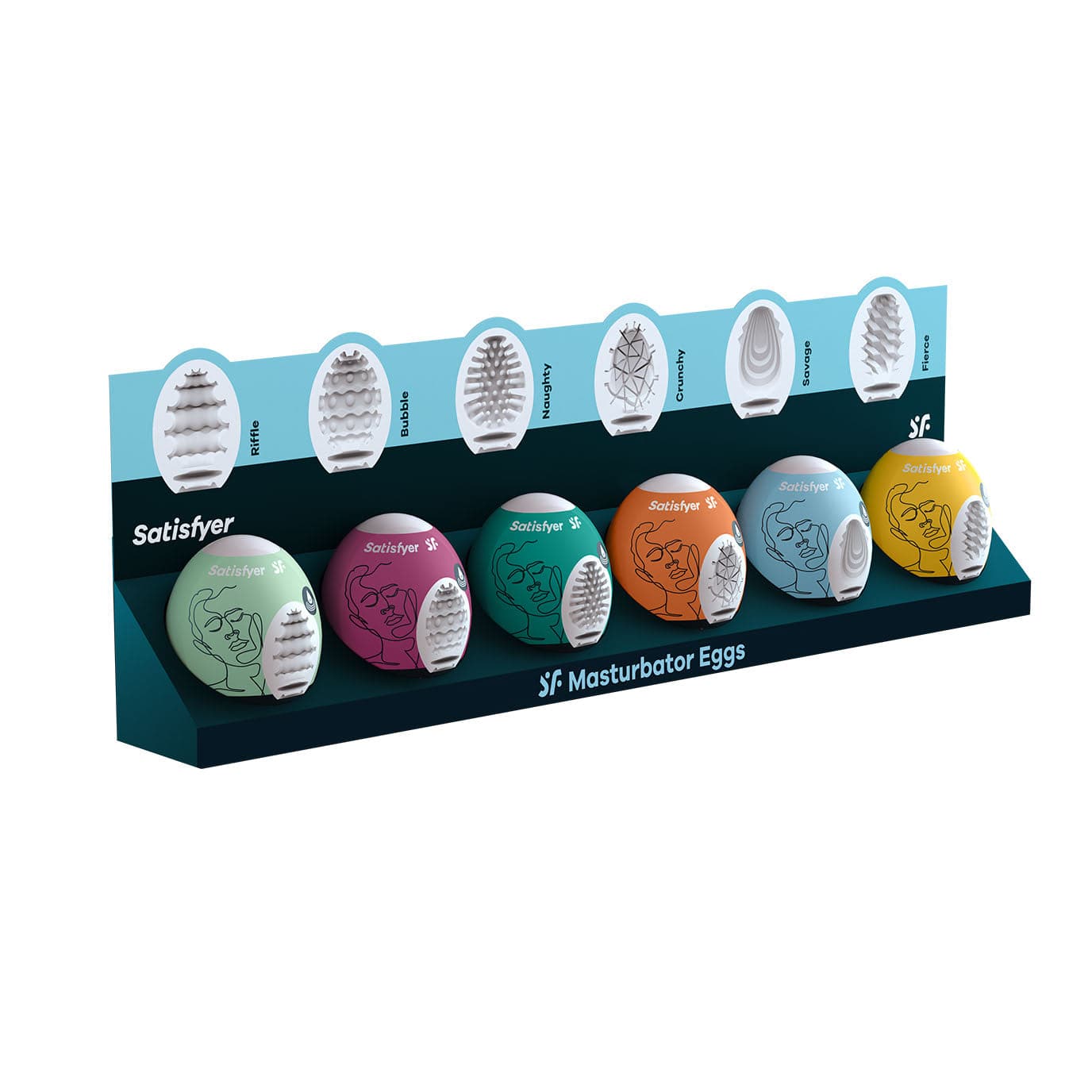 Satisfyer - Masturbator Eggs Set of 6 (Multi Colour) Masturbator Egg (Non Vibration) 575407027 CherryAffairs