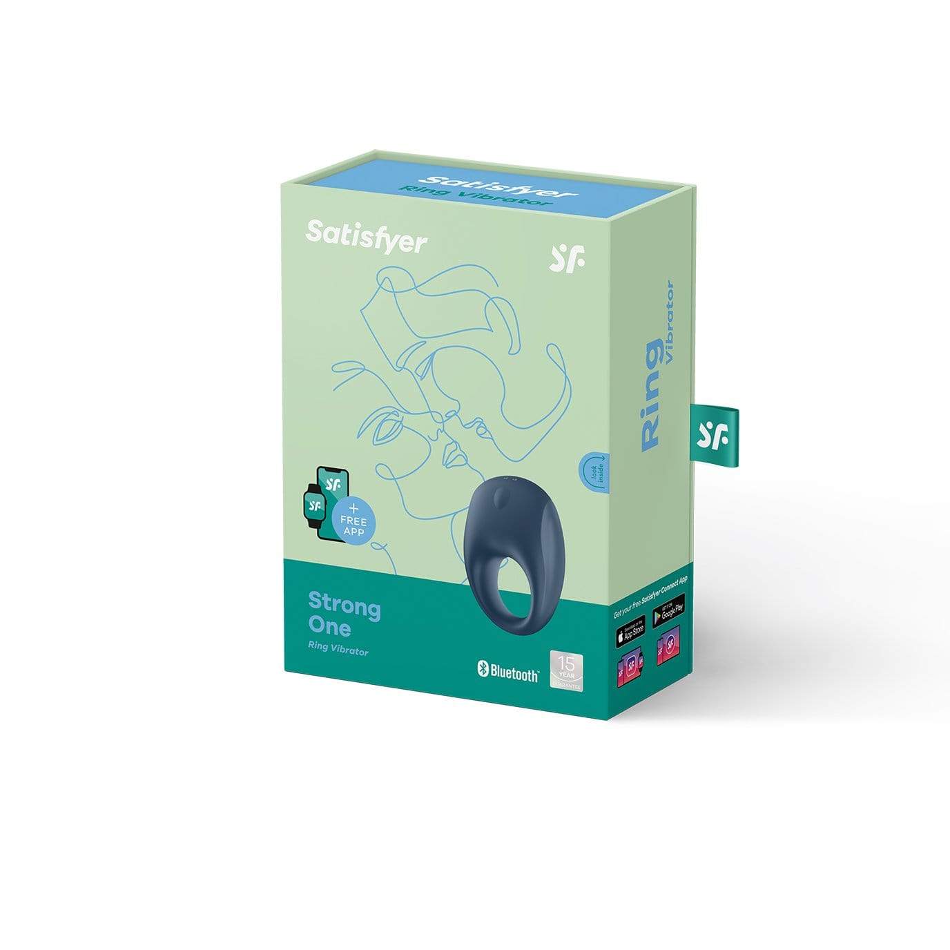 Satisfyer - Strong One App-Controlled Silicone Cock Ring (Blue Black) Silicone Cock Ring (Vibration) Rechargeable 4061504001968 CherryAffairs