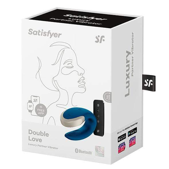 Satisfyer - Double Love App-Controlled Couple's Vibrator with Remote Control (Blue) Remote Control Couple's Massager (Vibration) Rechargeable 4061504002446 CherryAffairs