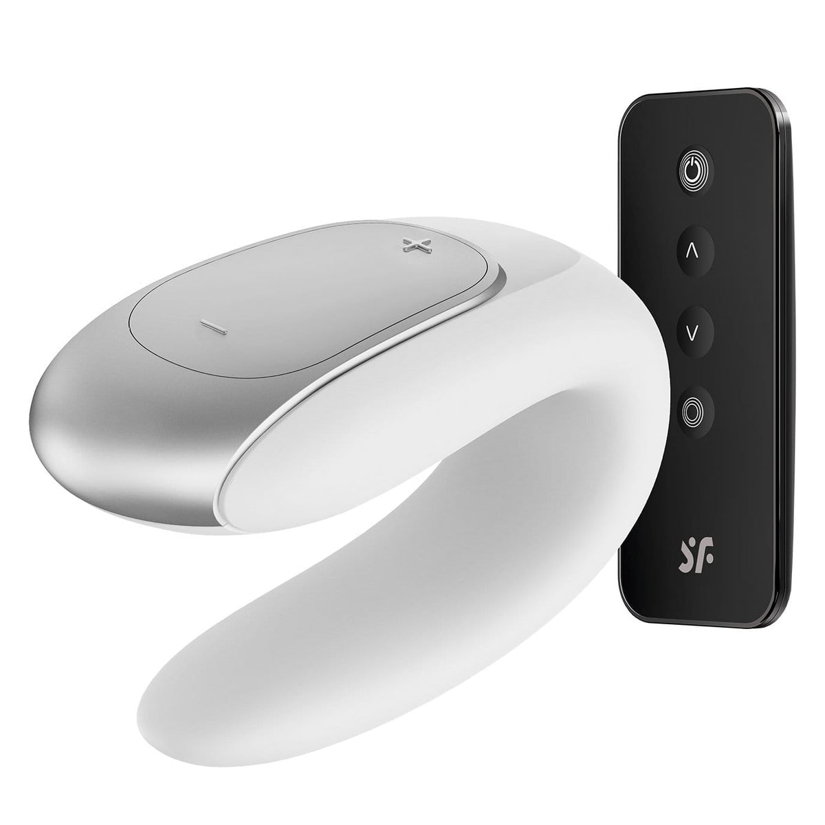 Satisfyer - Double Fun App-Controlled Couple's Vibrator with Remote Control (White) Remote Control Couple's Massager (Vibration) Rechargeable 4061504002453 CherryAffairs